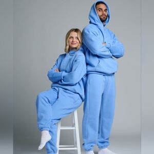 🥰PRICE FIRM!! SeT ❤️NIP❤️ Comfrt SIGNATURE HOODIE & SWEATPANTS S M Blue